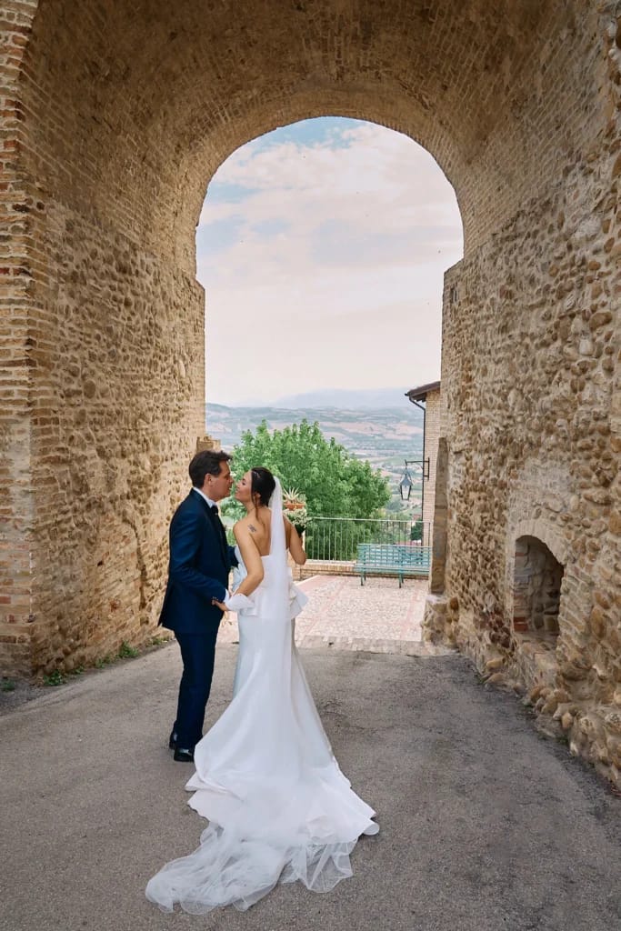 Wedding photographer portraits after ceremony